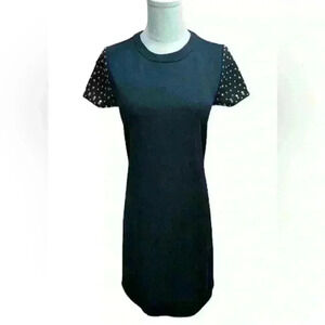 Michael Kors elegant black dress with gold studded short sleeves size XS